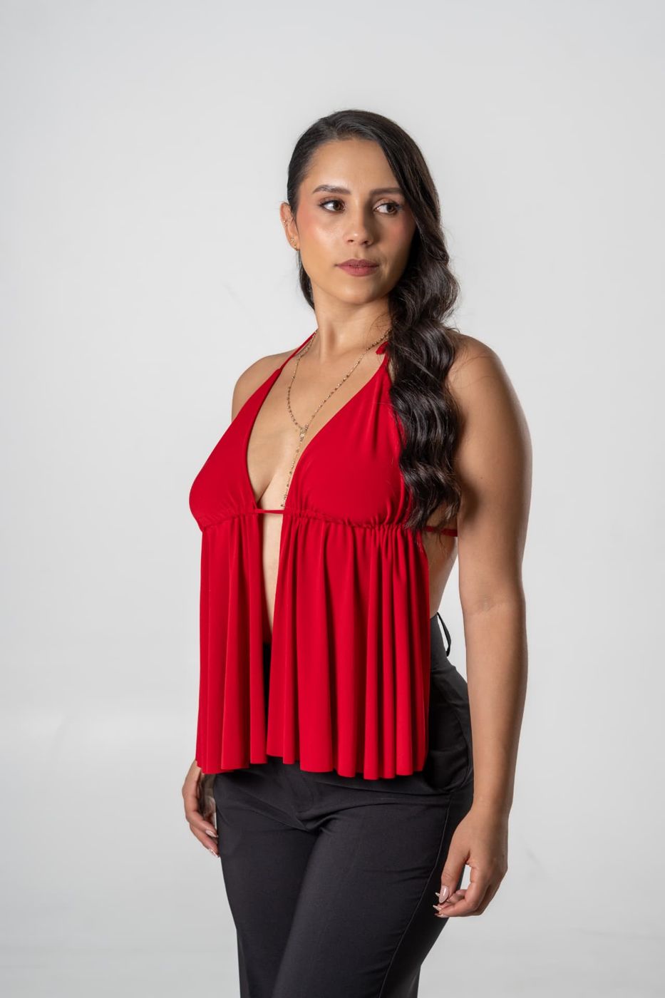 Blusa anghel vibes rojo, detalle
