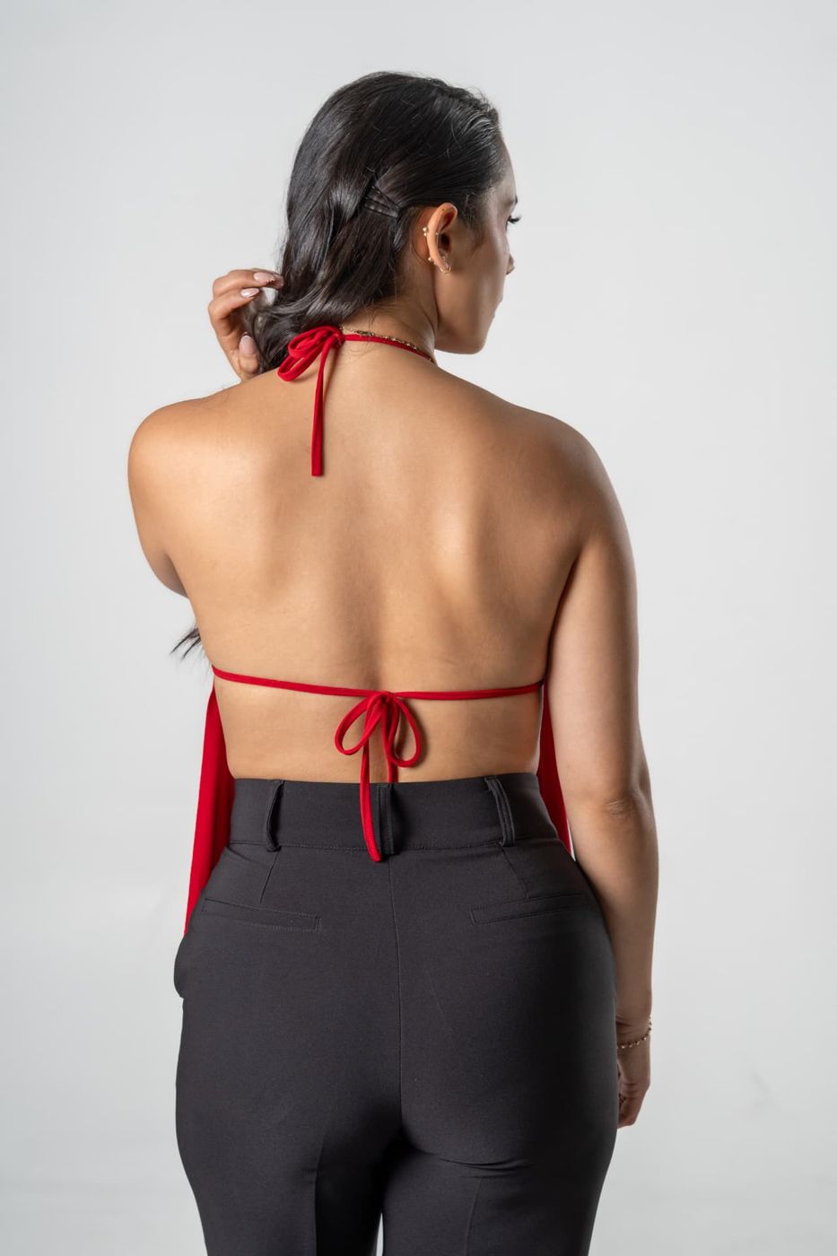 Blusa anghel vibes rojo, espalda detalle