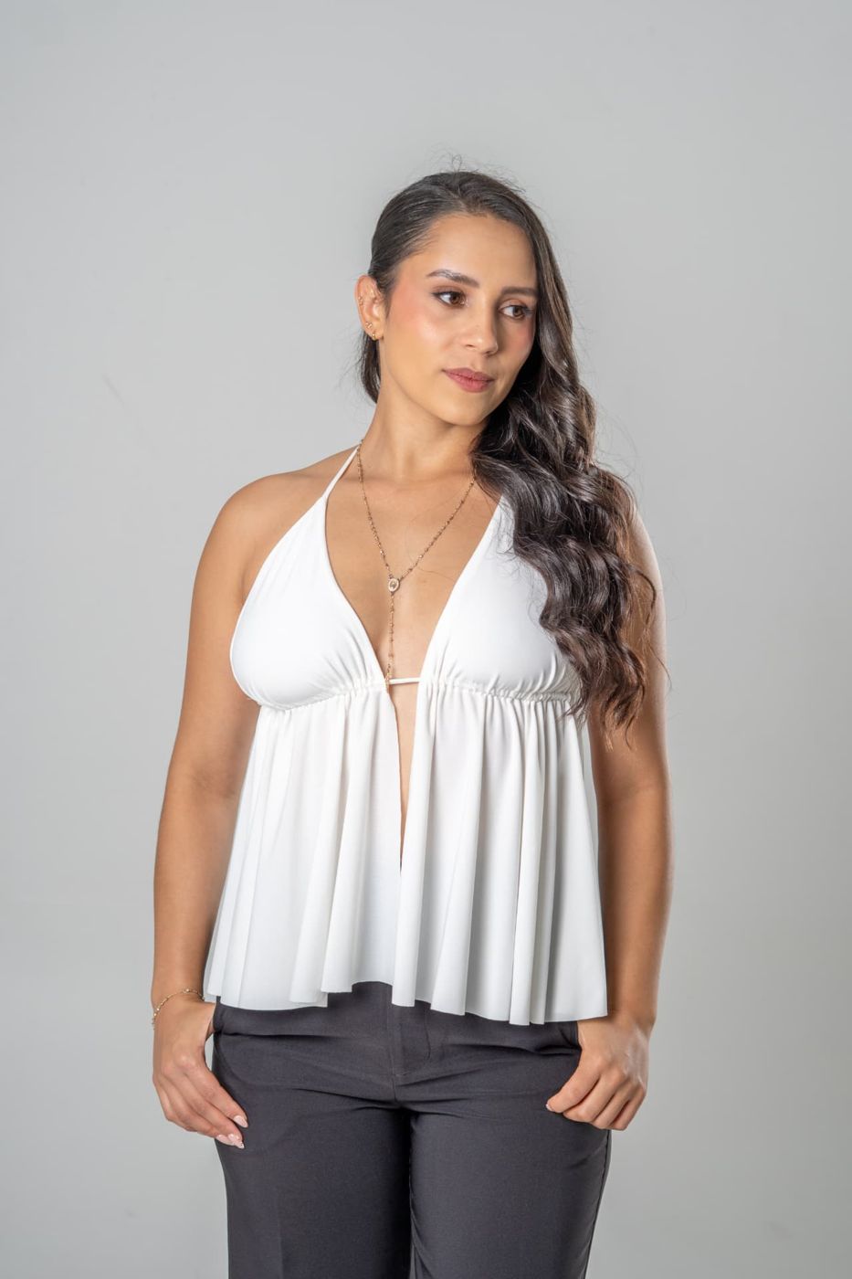 Blusa anghel vibes blanco, detalle