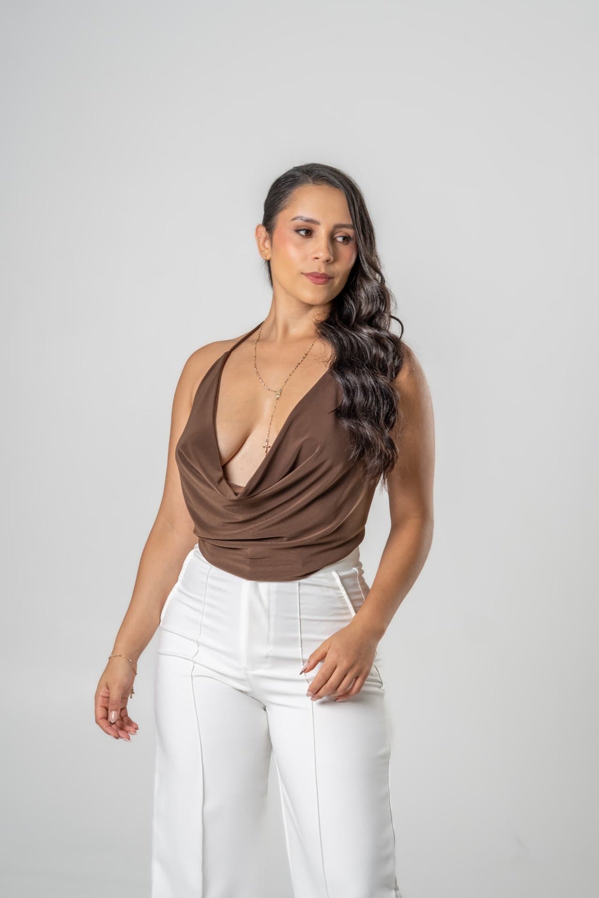 Blusa mariposa café
